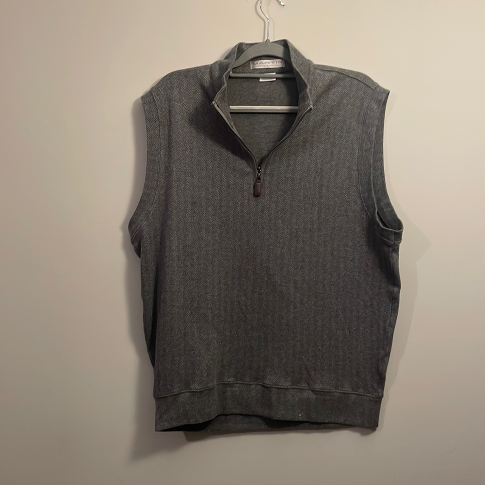 Martin 100% Pima Cotton 1/4 Zip Sweater Vest “Timeless as the Game” Men’s Med